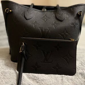 Louis Vuitton Monogram Empriente Leather Neverfull MM in Black